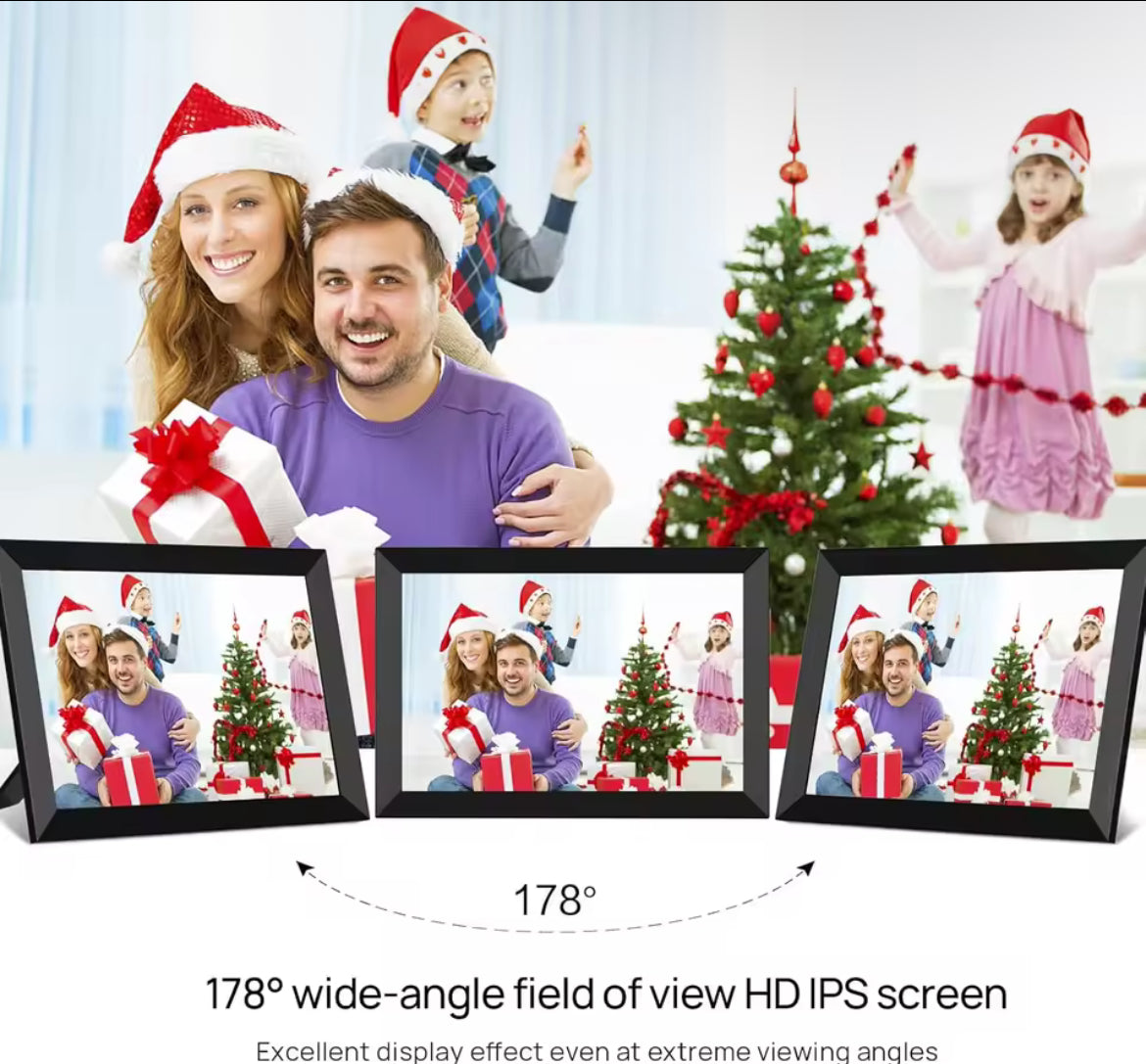 Frameo Smart WiFi Digital Photo Frame – 10.1” Touch Screen with App Sharing (Global Plug Compatible)