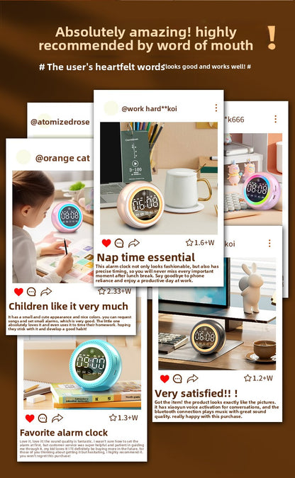 AI intelligent voice Alarm clock + Night Light