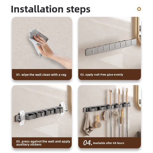 Adjustable Wall-Mount Organizer Hooks