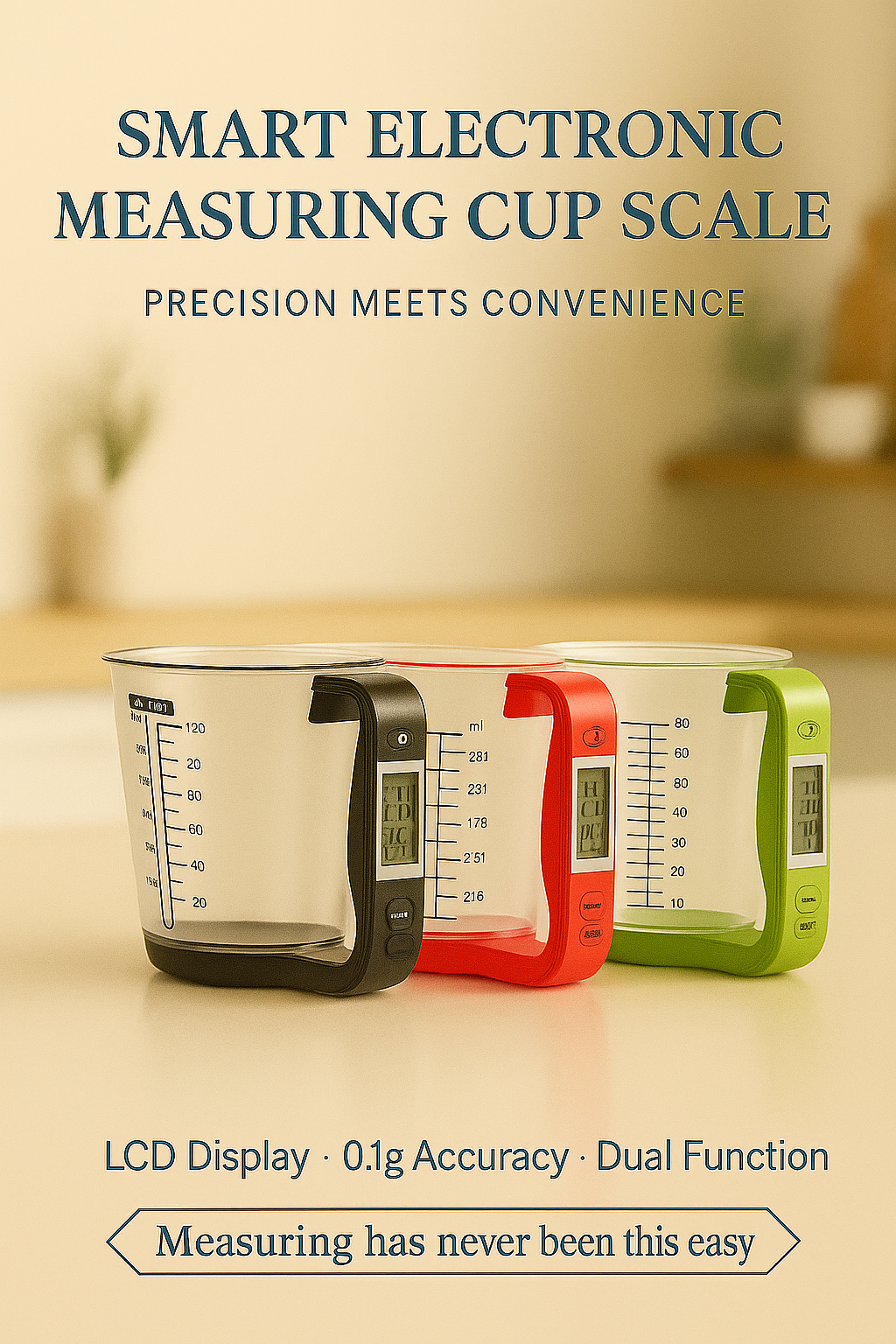 Smart Electronic Measuring Cup Scale – Digital Kitchen Scale (500g/0.1g Accuracy)