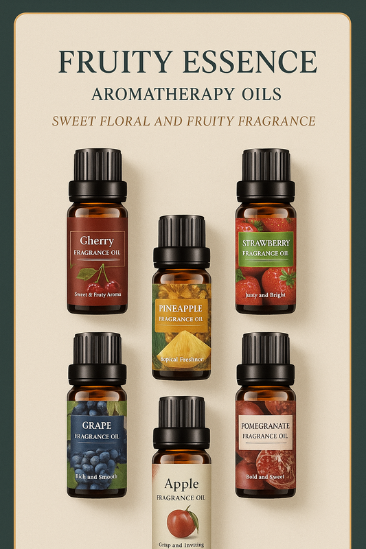 Fruit Scent Essential Oil Set (6-Pack) – Natural Aromatherapy Oils for Diffusers & Relaxation