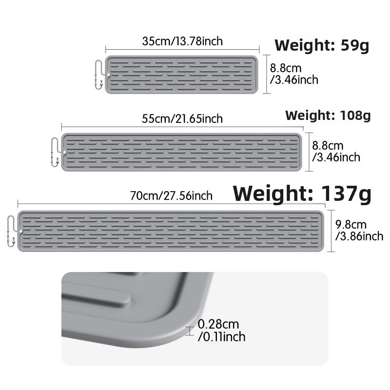 Premium Roll-Up Silicone Counter Drainage & Drying Mat