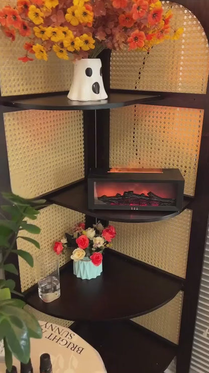 Fireplace Flame Aromatherapy Diffuser & Humidifier with Remote – Black & White