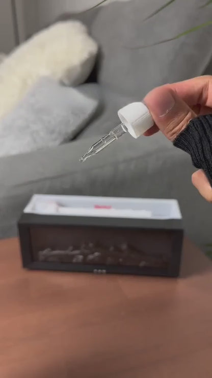 Fireplace Flame Aromatherapy Diffuser & Humidifier with Remote – Black & White